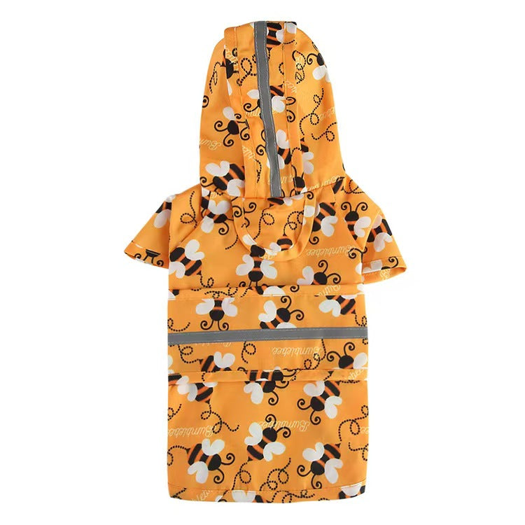 Dog Raincoat, Animal Style Full Body Waterproof Dog Jacket with Legs & Belly Coverage, Reflective Adjustable Pet Raincoat with Leash Hole for Small Medium Large Dogs