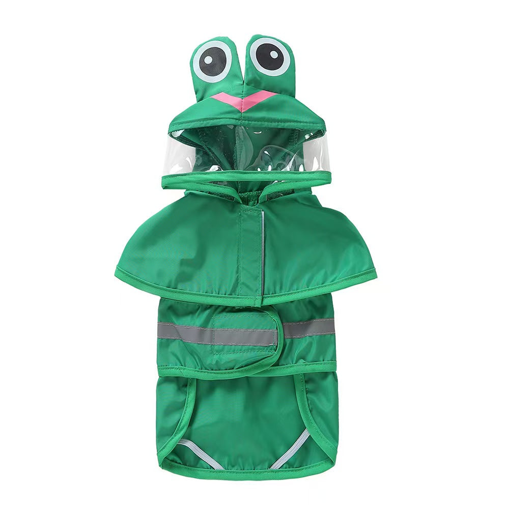 Dog Raincoat, Animal Style Full Body Waterproof Dog Jacket with Legs & Belly Coverage, Reflective Adjustable Pet Raincoat with Leash Hole for Small Medium Large Dogs