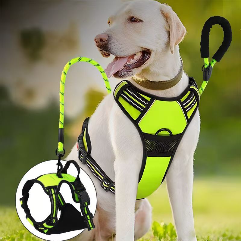 Pet chest back anti-explosion vest type chest back large dog pet chest back traction rope set