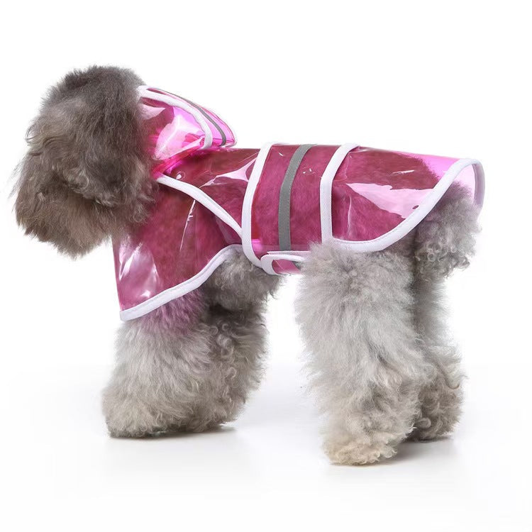 Hot-selling pet raincoat Small dog Medium and large dog Universal waterproof with reflective strip dog raincoat