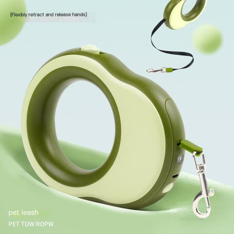 Pet leash with automatic extension and retraction, LED light, dog chain, suitable for small and medium-sized dogs, for walking outside.