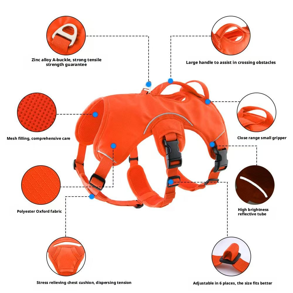 Dog leash vest Go out for walking dogs Medium and large dogs Pet chest Strap dog leash Anti-lost