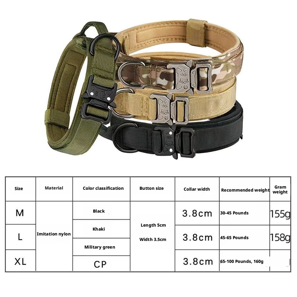 Pet dog collar, tactical collar, high-end tactical collar for medium and large dogs to prevent escape