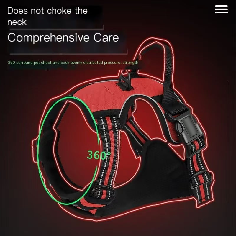 Pet chest back anti-explosion vest type chest back large dog pet chest back traction rope set
