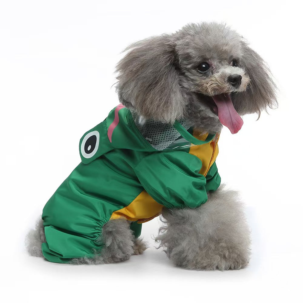 Dog Raincoat, Animal Style Full Body Waterproof Dog Jacket with Legs & Belly Coverage, Reflective Adjustable Pet Raincoat with Leash Hole for Small Medium Large Dogs