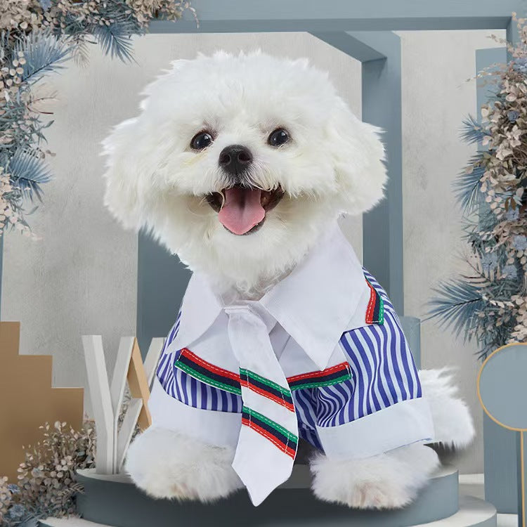 New Autumn Pet Wedding Suit Formal Tuxedo with Tie Polyester Dog Dress Evening Party Costume for Small Dogs