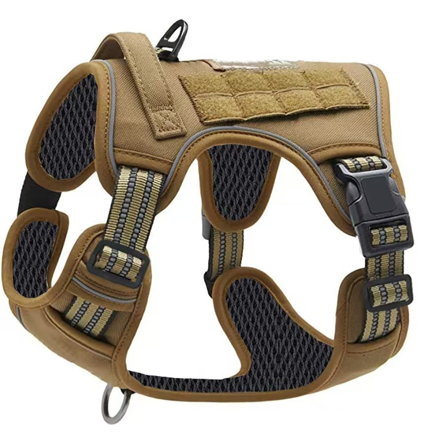 Pet tactical chest harness dog outdoor leash for large dogs with handle and adjustable traction vest