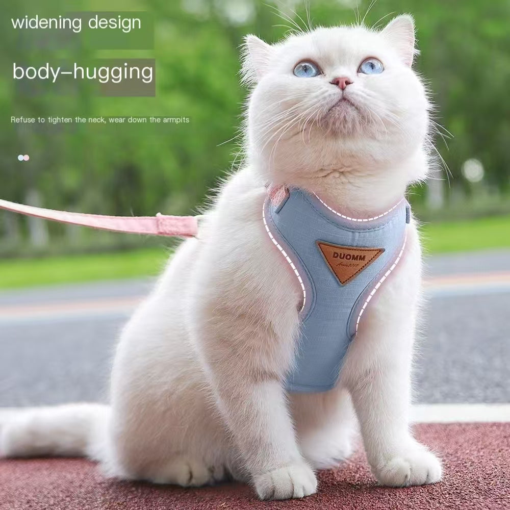 Dog leash cute small dog chest back light unrestrained chest strap outdoor anti-break free pet leash