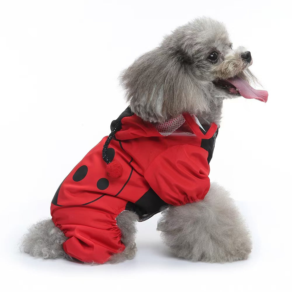 Dog Raincoat, Animal Style Full Body Waterproof Dog Jacket with Legs & Belly Coverage, Reflective Adjustable Pet Raincoat with Leash Hole for Small Medium Large Dogs