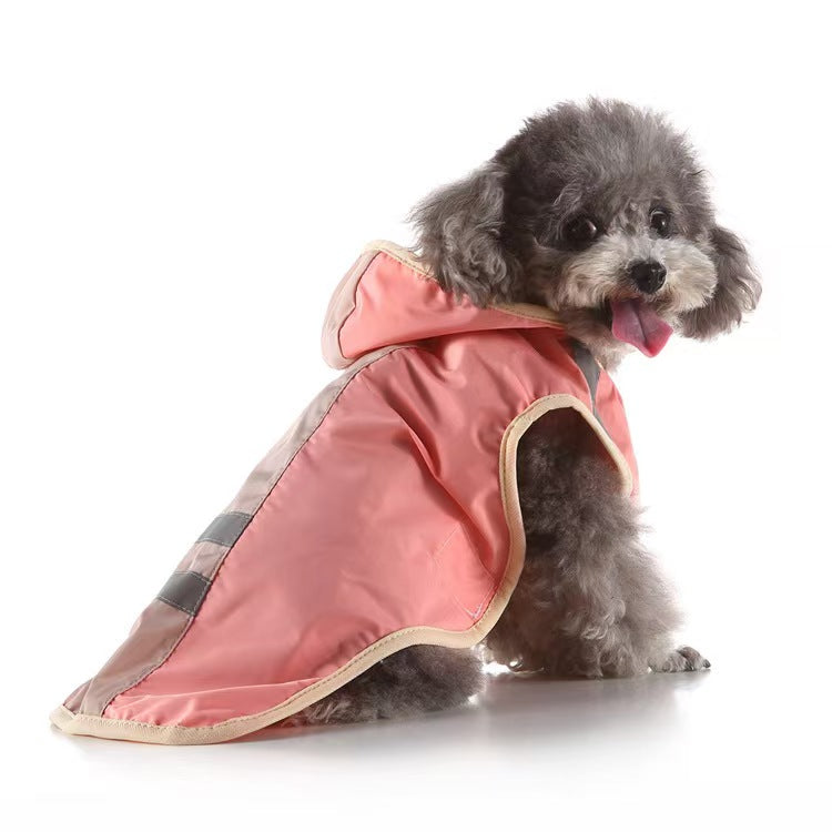 Hot-selling pet raincoat Small dog Medium and large dog Universal waterproof with reflective strip dog raincoat
