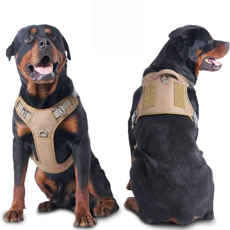Pet tactical chest harness dog outdoor leash for large dogs with handle and adjustable traction vest