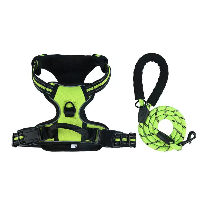 Pet chest back anti-explosion vest type chest back large dog pet chest back traction rope set