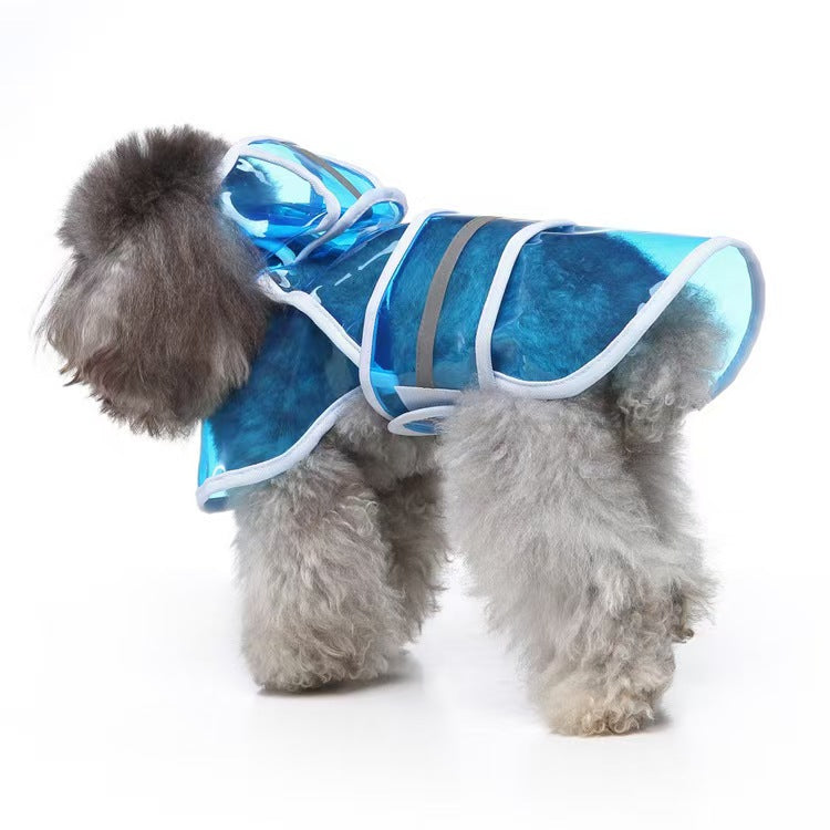 Hot-selling pet raincoat Small dog Medium and large dog Universal waterproof with reflective strip dog raincoat
