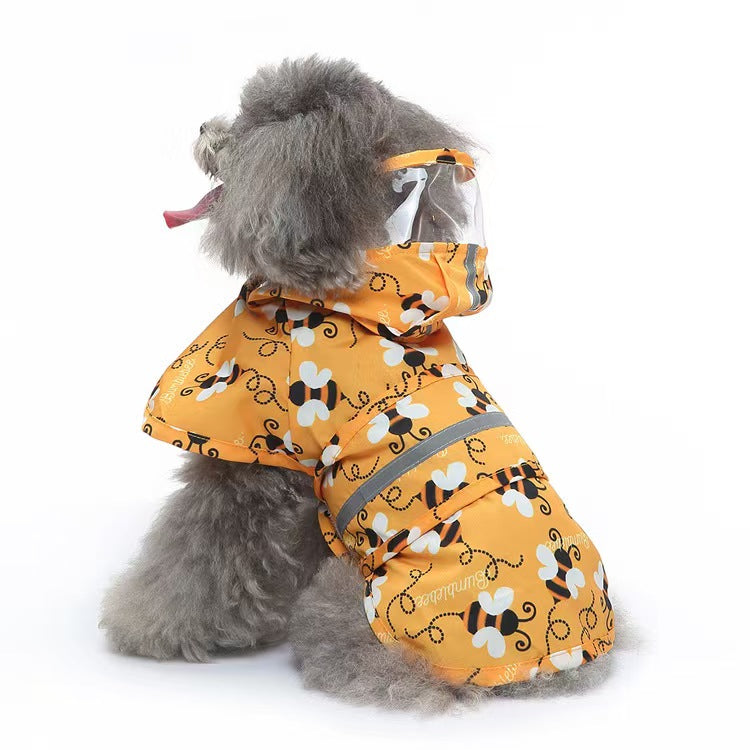Dog Raincoat, Animal Style Full Body Waterproof Dog Jacket with Legs & Belly Coverage, Reflective Adjustable Pet Raincoat with Leash Hole for Small Medium Large Dogs