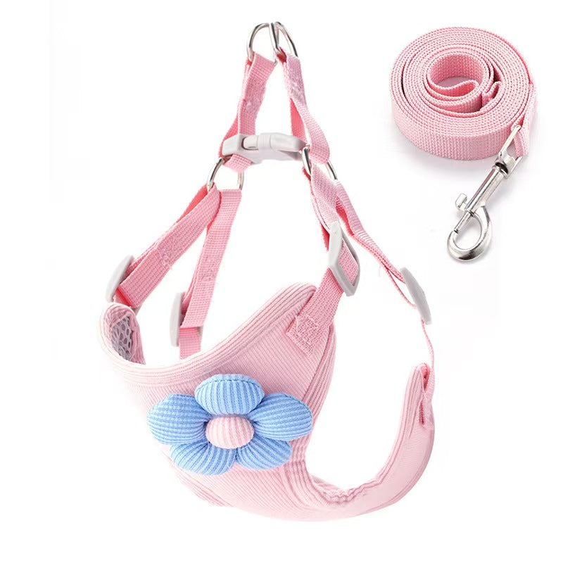 New style dog chest harness pet supplies, new small and medium-sized dog anti-escape vest-style dog leash.