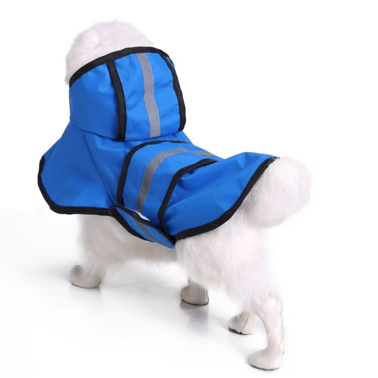 Hot-selling pet raincoat Small dog Medium and large dog Universal waterproof with reflective strip dog raincoat