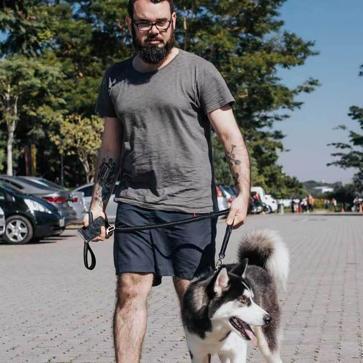 Pet products Medium and large dog leash High-strength elastic anti-explosion flushing dog rope Telescopic leash