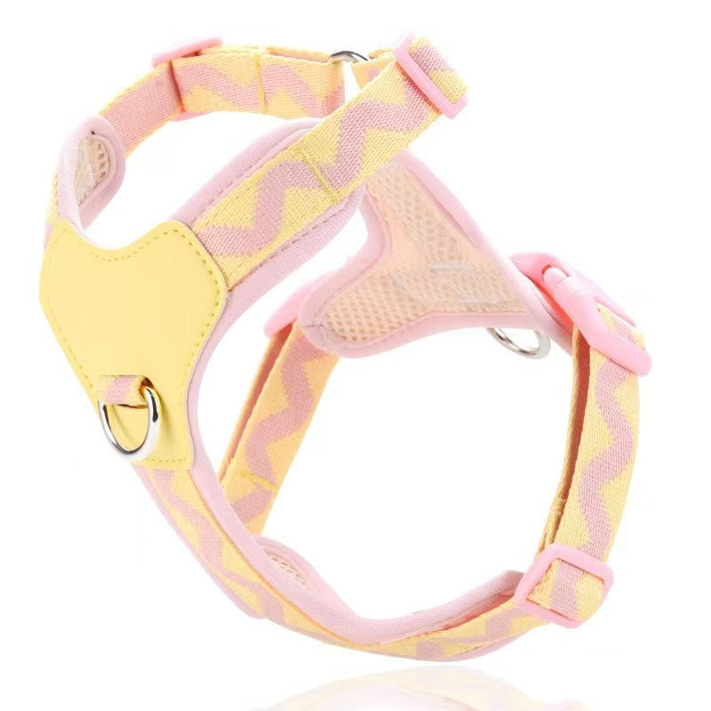 Dog leash vest type pet I-shaped chest strap Small and medium-sized dog Bichon teddy dog walking leash supplies