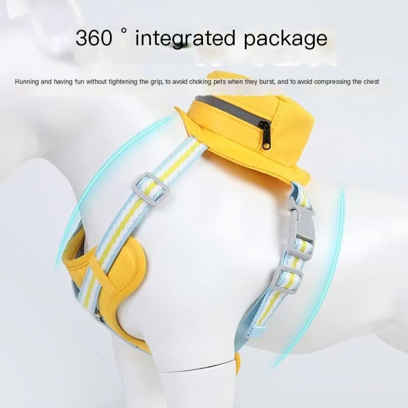 New pet dog dog self-backpack leash Teddy small and medium-sized dog cat vest chest back