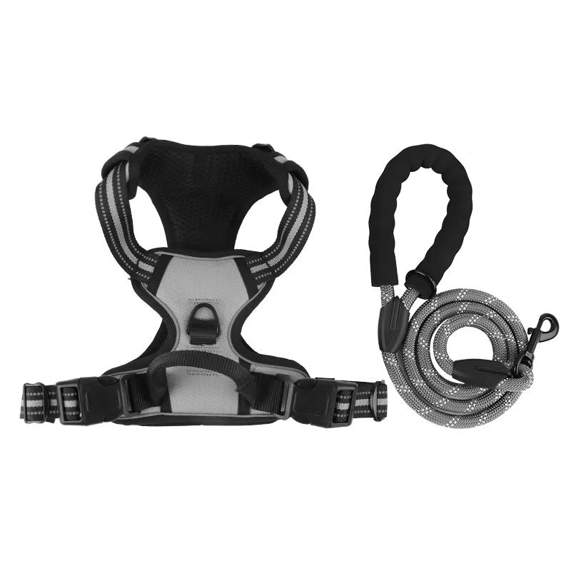 Pet chest back anti-explosion vest type chest back large dog pet chest back traction rope set