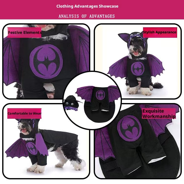 Pet Supplies Halloween Universal Pet Clothes Bat Pumpkin Four Seasons Funny Cartoon Dog Clothes