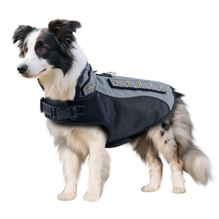 Pet Anti-Bite Clothing with Pads & Four Rows of Rivets, Outdoor Tear-Resistant Outfit for Bichon Frise & Yorkshire Terrier
