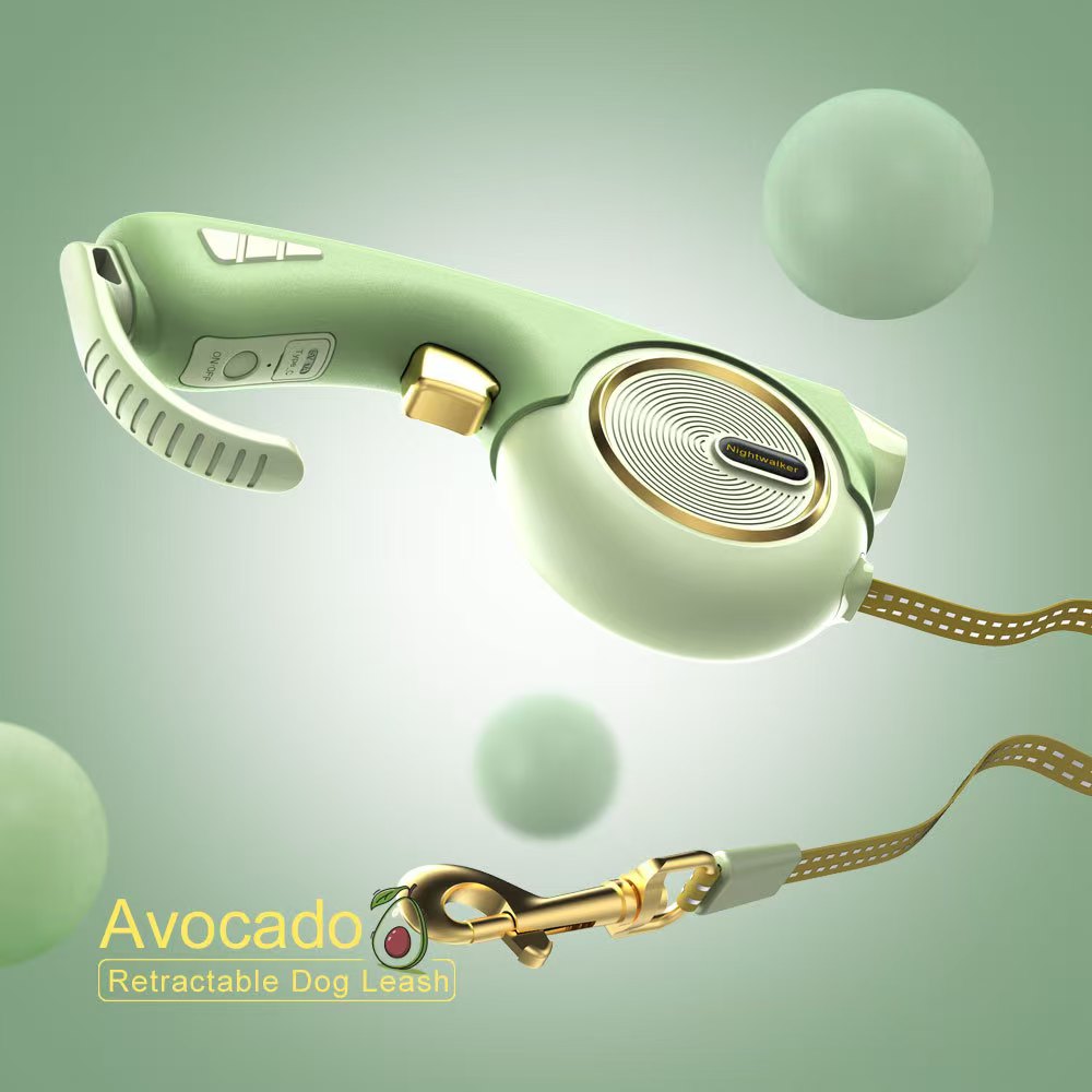 Outdoor lighting pet leash, automatic retractable leash, dog retractable leash.