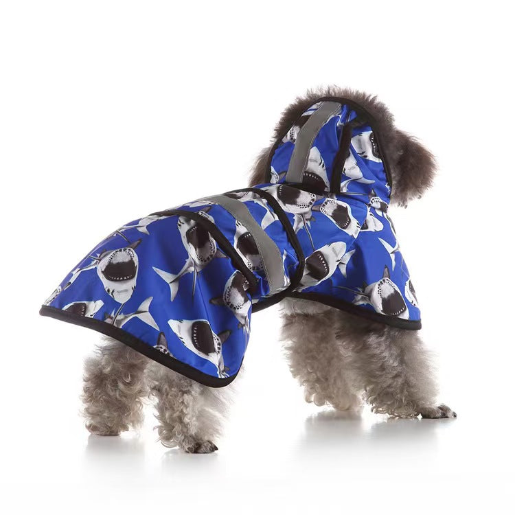 Hot-selling pet raincoat Small dog Medium and large dog Universal waterproof with reflective strip dog raincoat