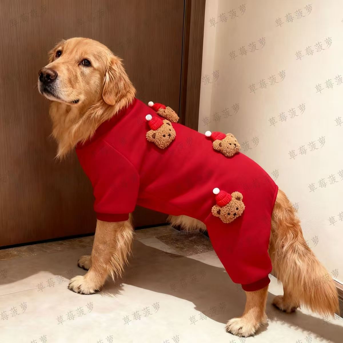 Dog clothes autumn and winter warm thickened cotton-padded clothes Bigbear Teddy Schnauzer small dog cat velvet four-legged clothes