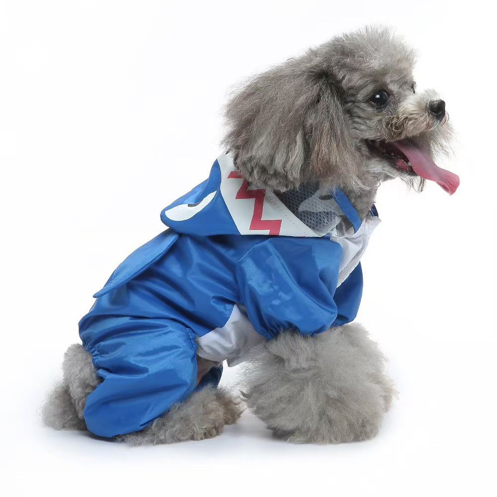 Dog Raincoat, Animal Style Full Body Waterproof Dog Jacket with Legs & Belly Coverage, Reflective Adjustable Pet Raincoat with Leash Hole for Small Medium Large Dogs