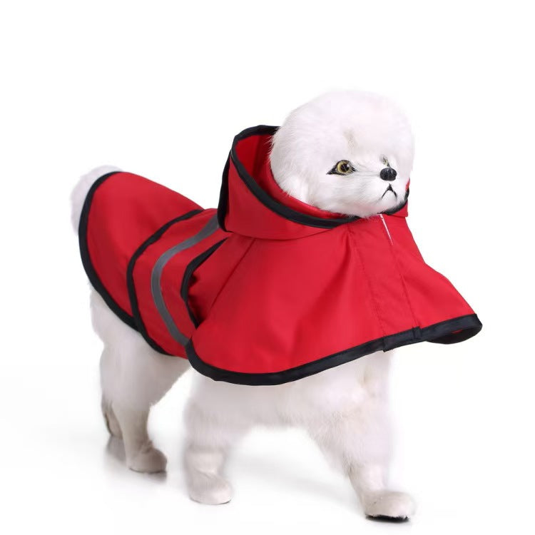 Hot-selling pet raincoat Small dog Medium and large dog Universal waterproof with reflective strip dog raincoat