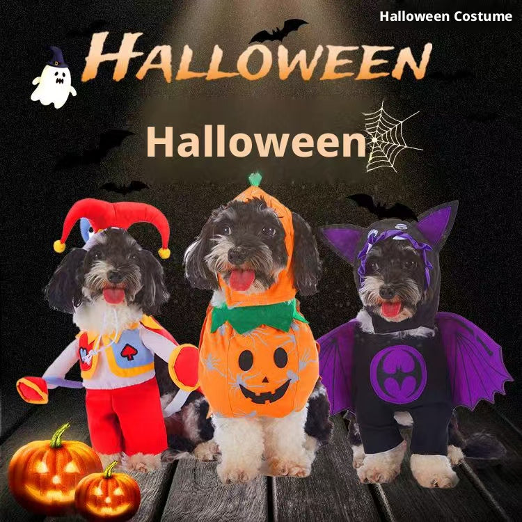 Pet Supplies Halloween Universal Pet Clothes Bat Pumpkin Four Seasons Funny Cartoon Dog Clothes