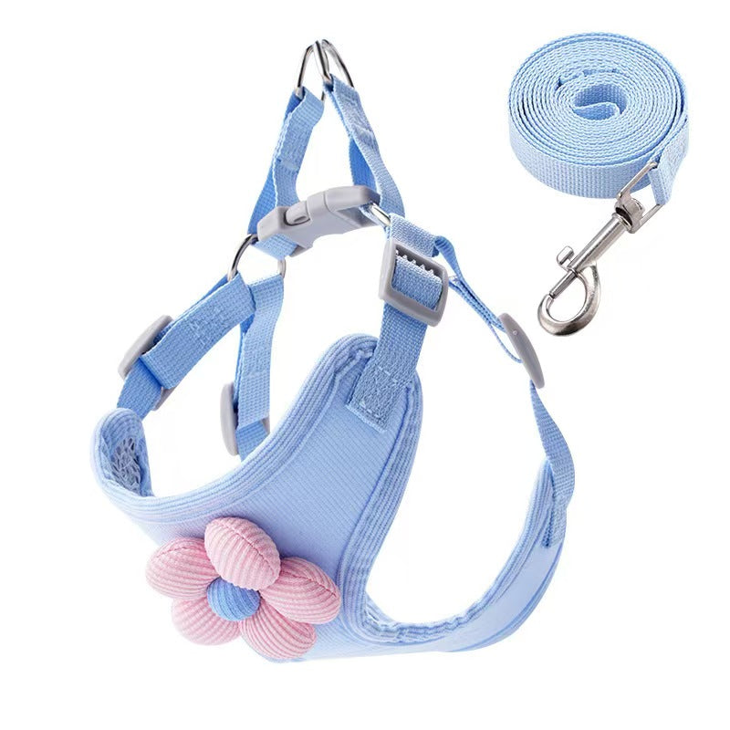 New style dog chest harness pet supplies, new small and medium-sized dog anti-escape vest-style dog leash.