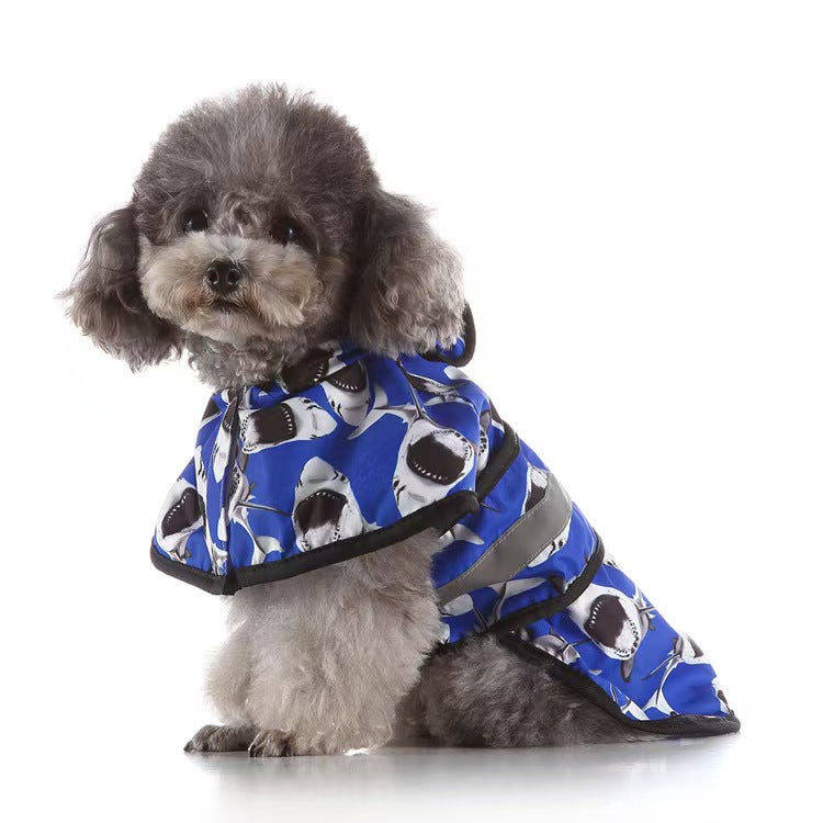 Hot-selling pet raincoat Small dog Medium and large dog Universal waterproof with reflective strip dog raincoat