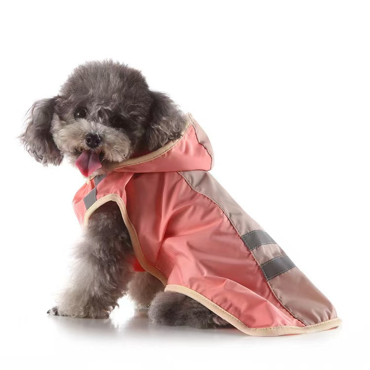 Hot-selling pet raincoat Small dog Medium and large dog Universal waterproof with reflective strip dog raincoat