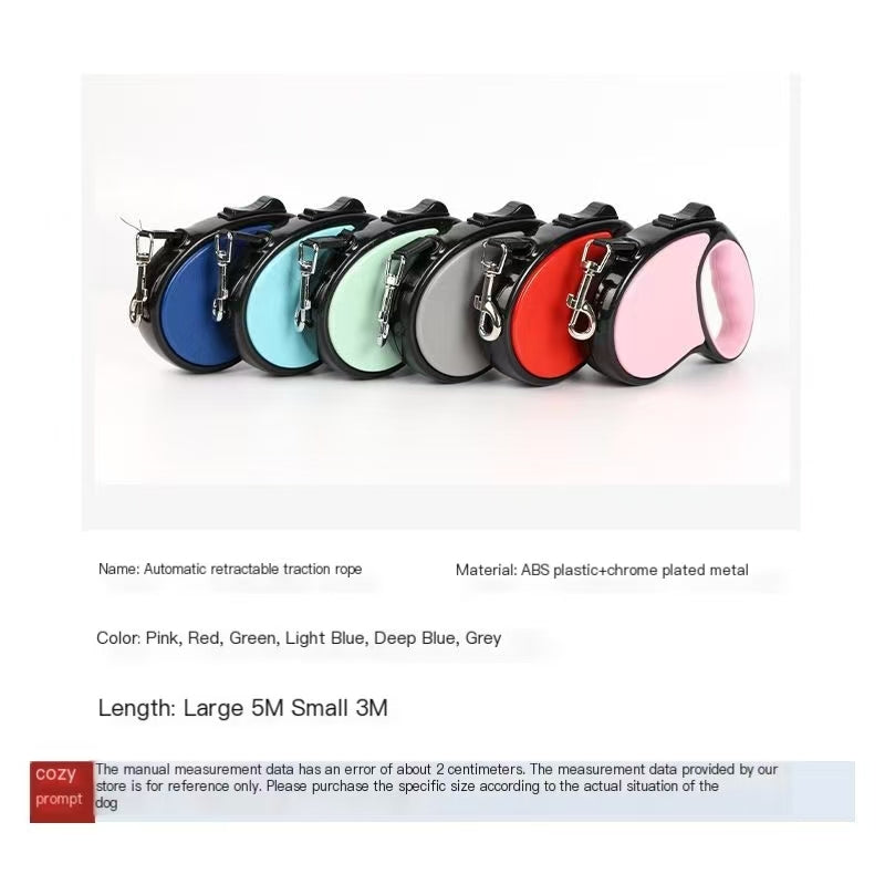 New retractable dog leash, automatic extendable dog lead, portable dog collar and harness pet supplies.