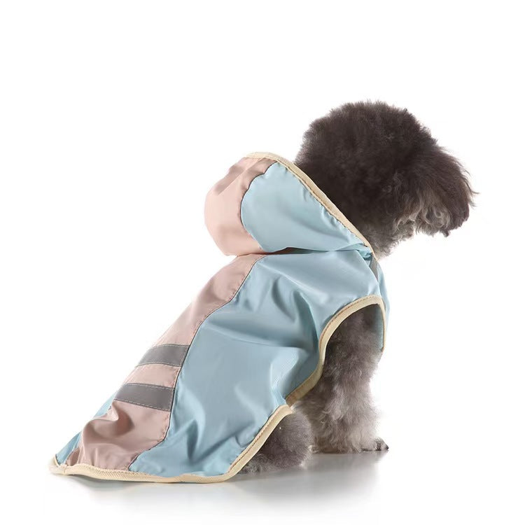 Hot-selling pet raincoat Small dog Medium and large dog Universal waterproof with reflective strip dog raincoat