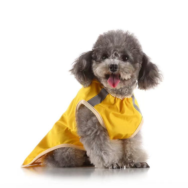 Hot-selling pet raincoat Small dog Medium and large dog Universal waterproof with reflective strip dog raincoat