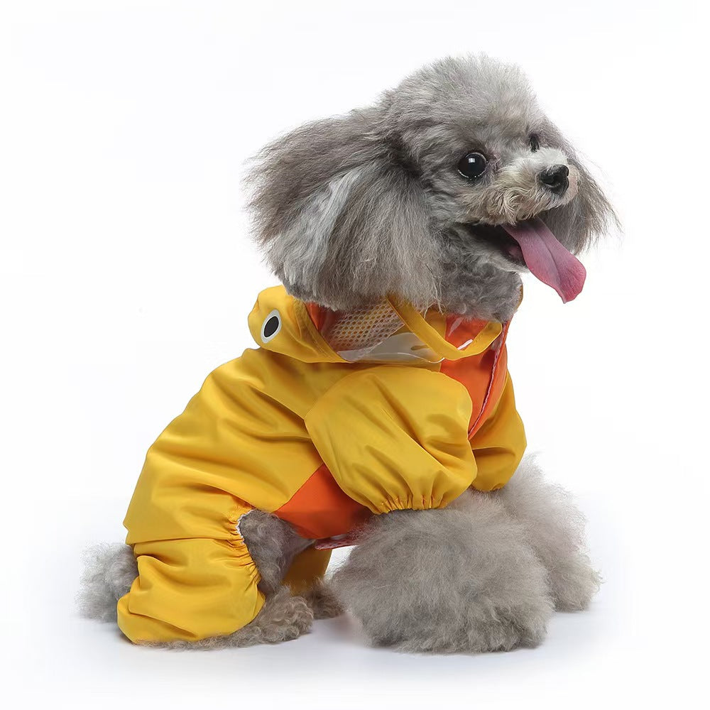 Dog Raincoat, Animal Style Full Body Waterproof Dog Jacket with Legs & Belly Coverage, Reflective Adjustable Pet Raincoat with Leash Hole for Small Medium Large Dogs