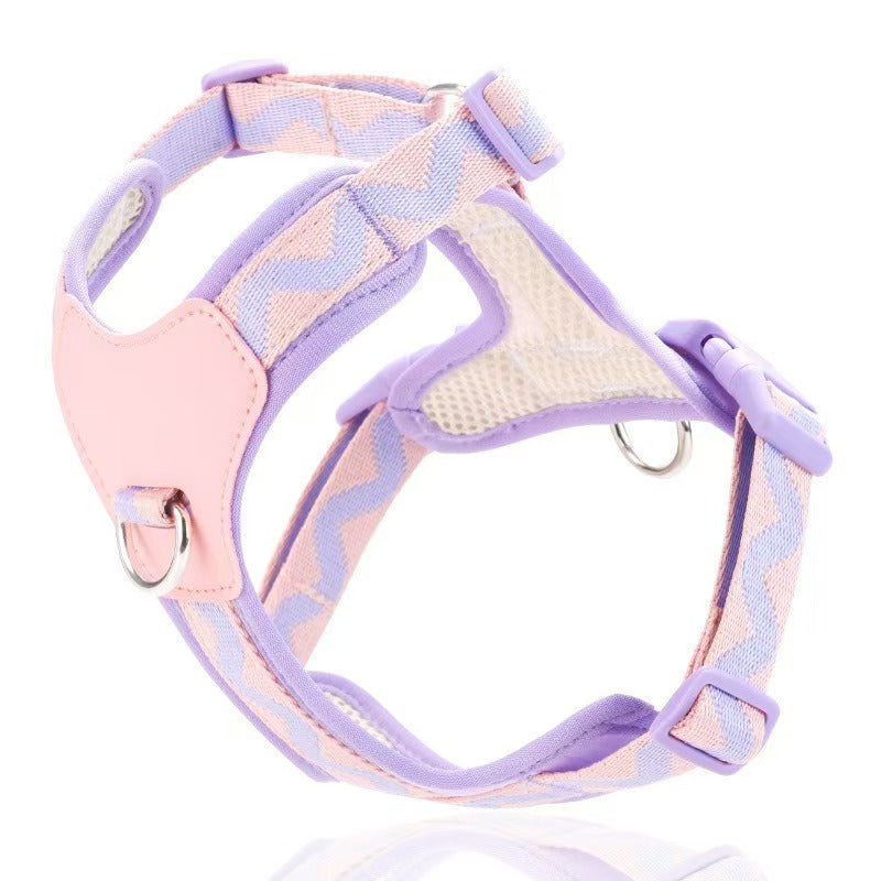 Dog leash vest type pet I-shaped chest strap Small and medium-sized dog Bichon teddy dog walking leash supplies