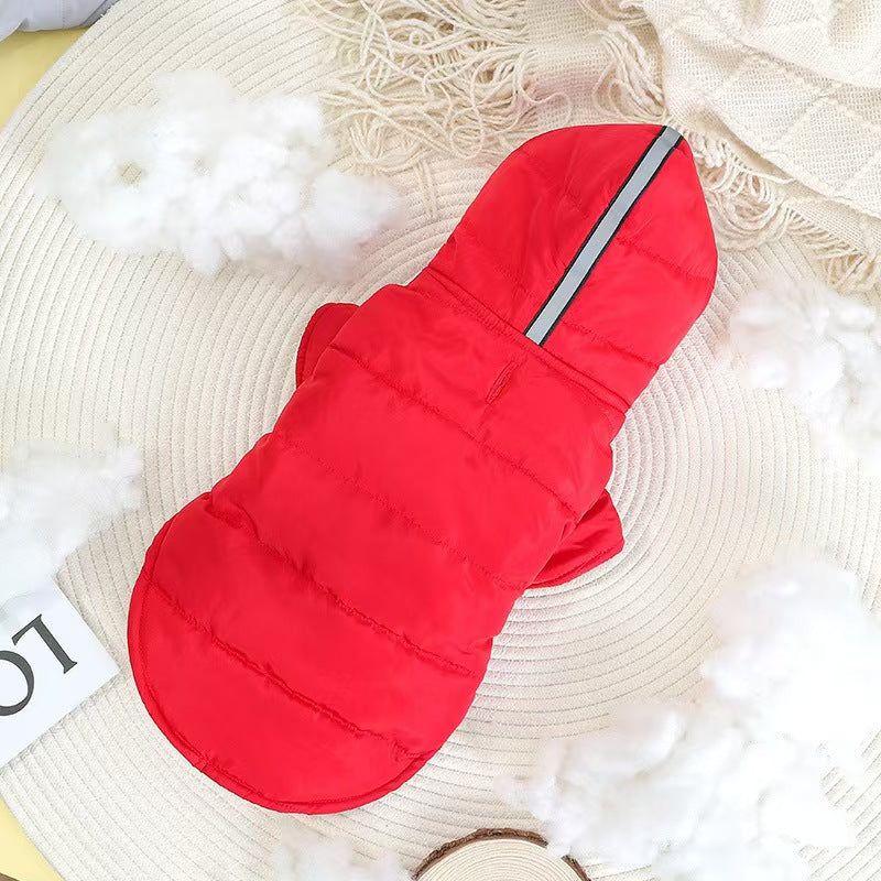 Pet clothing, winter clothing, dog clothing, new autumn and winter styles, down jackets, windproof hooded, cold resistant and insulated clothing for dogs