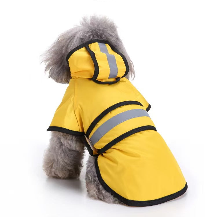 Hot-selling pet raincoat Small dog Medium and large dog Universal waterproof with reflective strip dog raincoat