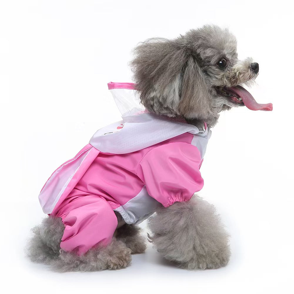 Dog Raincoat, Animal Style Full Body Waterproof Dog Jacket with Legs & Belly Coverage, Reflective Adjustable Pet Raincoat with Leash Hole for Small Medium Large Dogs