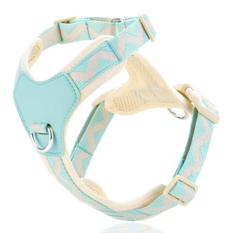 Dog leash vest type pet I-shaped chest strap Small and medium-sized dog Bichon teddy dog walking leash supplies