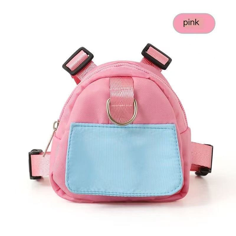 Portable Pet Backpack Walking Dog Leash Dog Back Cat Small Dog Corgi Teddy Chest Strap School Bag