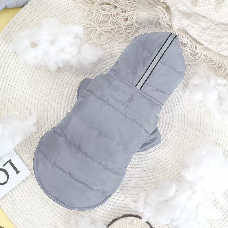 Pet clothing, winter clothing, dog clothing, new autumn and winter styles, down jackets, windproof hooded, cold resistant and insulated clothing for dogs