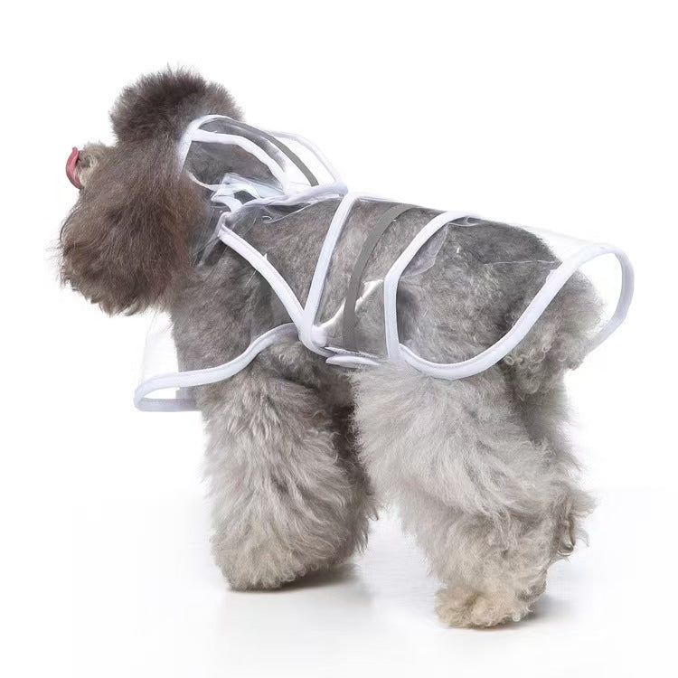 Hot-selling pet raincoat Small dog Medium and large dog Universal waterproof with reflective strip dog raincoat