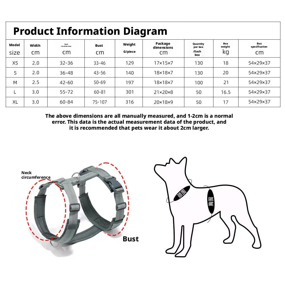 Dog leash chest strap vest type large, medium and small dog pet husky explosion-proof chest back walking dog rope