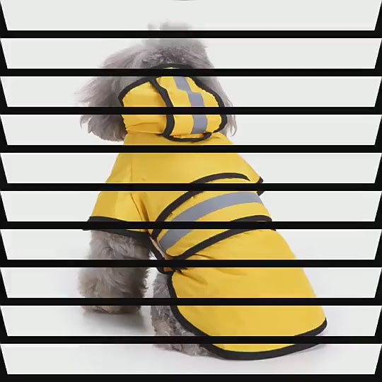 Hot-selling pet raincoat Small dog Medium and large dog Universal waterproof with reflective strip dog raincoat